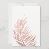 Moderne Imitate Rose Goldene Palmen Hochzeit Einladung (Rückseite)