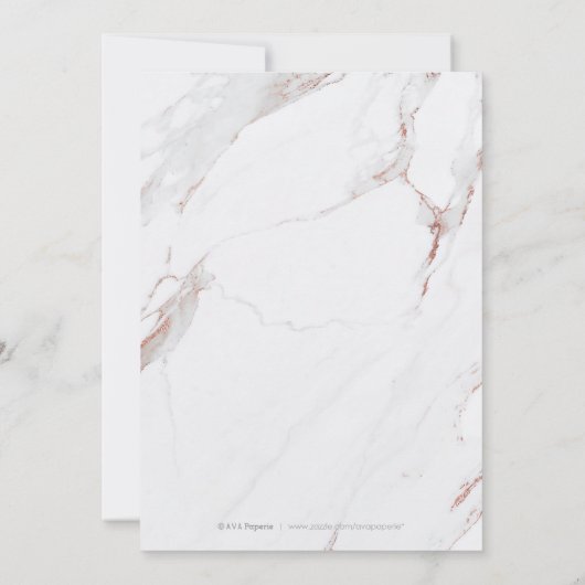 Moderne Imitate Rose Goldmarmor Brautparty Einladung (Rückseite)