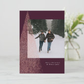 Moderne Imitate Rose Weihnachtsbaumplakat Foto Feiertagskarte (Stehend Vorderseite)