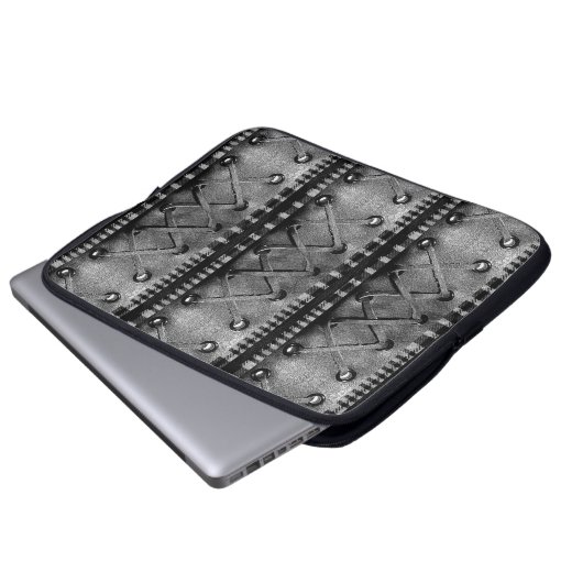 Moderne Imitate Schnürleder Textur Laptop-Sieb Laptopschutzhülle (Vorne Knopf)