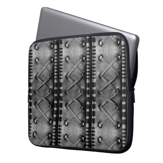 Moderne Imitate Schnürleder Textur Laptop-Sieb Laptopschutzhülle (Vorderseite Links)