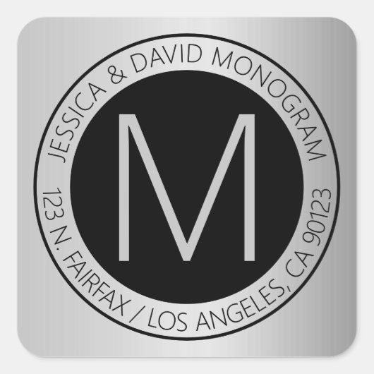 Moderne Imitate Silber-Rücksendeadresse oder Produ Quadratischer Aufkleber (Vorderseite)