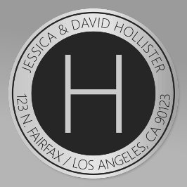 Moderne Imitate Silber-Rücksendeadresse oder Produ Quadratischer Aufkleber