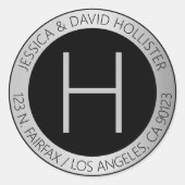 Moderne Imitate Silber-Rücksendeadresse oder Produ Runder Aufkleber (Vorderseite)