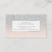 Moderne Imitate Silberne Glitzer Rosa Omelette Visitenkarte (Rückseite)