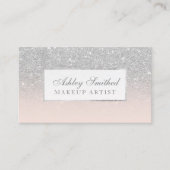 Moderne Imitate Silberne Glitzer Rosa Omelette Visitenkarte (Vorderseite)