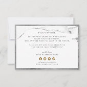 Moderne Imitate silberne Marmor Luxus-Business Vie Dankeskarte (Rückseite)