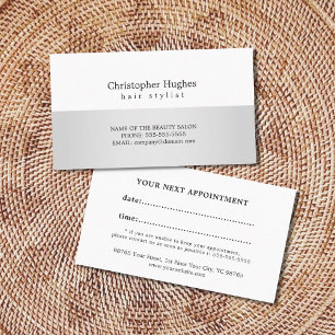 Moderne Imitate Silberner Weißhaar Stilistische Er Terminkarte