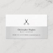 Moderne Imitate Silberner Weißhaar Stilistische Er Terminkarte (Vorderseite)