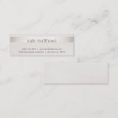 Moderne Imitate Silberstreifen auf Linen Mini Visitenkarte (Vorne/Hinten)