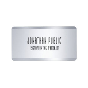 Moderne Imitate Silver Elegante Minimalistische Vo Adressaufkleber