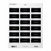 Moderne Imitate Silver Eleganter Black Template Gl Adressaufkleber (Vorne)