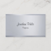 Moderne Imitate Silver Eleganter handgeschriebener Visitenkarte (Vorderseite)
