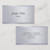 Moderne Imitate Silver Eleganter handgeschriebener Visitenkarte (Vorne/Hinten)