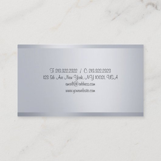 Moderne Imitate Silver Eleganter handgeschriebener Visitenkarte (Rückseite)