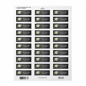 Moderne Imitate Silver Foil Abschluss Hat Black (Vorne)
