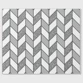 Moderne Imitate Silver Glitzer Herringbone Zickzac Geschenkpapier (Flach)