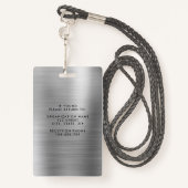 Moderne Imitate Silver Metallic Corporate Foto ID Ausweis (Rückseite mit Schlüsselband)