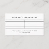 Moderne Imitate Silver Scissor Haare Einrichtung Terminkarte (Rückseite)