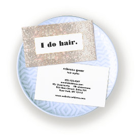 Moderne Imitate Silver Sequins Haare Stylist Salon Visitenkarte