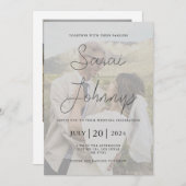 Moderne Imitate Vellum Foto Hochzeit Einladung (Vorne/Hinten)