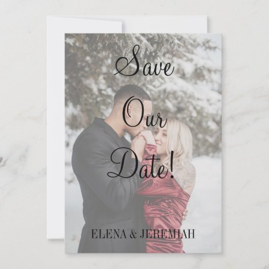 Moderne Imitate Vellum Foto Save The Date (Vorderseite)