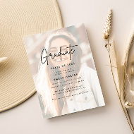 Moderne Imitate Vellum Overlay Foto Graduation Par Einladung