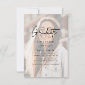 Moderne Imitate Vellum Overlay Foto Graduation Par Einladung (Vorderseite)