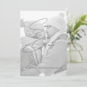 Moderne Imitate Vellum Schwarz-Weiß-Foto Hochzeit Save The Date (Stehend Vorderseite)