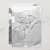 Moderne Imitate Vellum Schwarz-Weiß-Foto Hochzeit Save The Date (Vorne/Hinten)