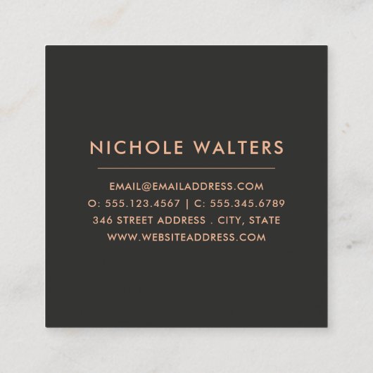 Moderne Imitate zeichnen einen farbigen Kreis | Ro Quadratische Visitenkarte (Rückseite)