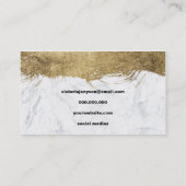 Moderne Imitatgoldfolie Brushstrokes Marmormake-up Visitenkarte (Rückseite)