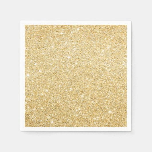Moderne Imitats Gold Glitzer Chic Paper Napkins Serviette (Vorderseite)