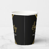 Moderne Imitats Gold Zickzack Geometric 70. Geburt Pappbecher (Rechts)