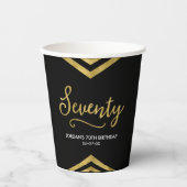 Moderne Imitats Gold Zickzack Geometric 70. Geburt Pappbecher (Vorderseite)