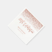 Moderne Imitats Rose Gold Glitzer 80. Geburtstag Serviette (Ecke)