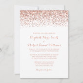 Moderne Imitats Rose Gold Glitzer Hochzeitseinladu Einladung (Vorderseite)