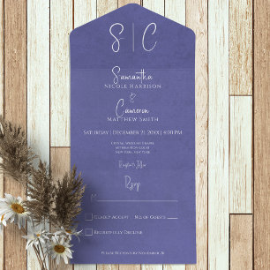 Moderne Immergrün-Minimal-Monogramm Kein Abendesse All In One Einladung