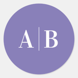 Moderne Immergrün- und Weiße Hochzeitsmonogramm Runder Aufkleber