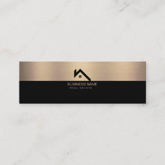 Moderne Immobilien-Haus-Logo Schwarz & Gold Telefonnummerkarte