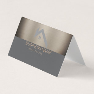 Moderne Immobilien-Haus-Logo Schwarz & Gold Visitenkarten