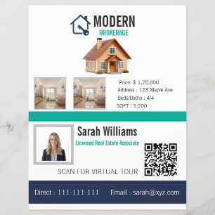 Moderne Immobilien-Objekt-Feature-Blatt-Flyer Flyer