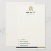 Moderne Immobilien-Schreibwarenpapier Briefpapier (Vorne/Hinten)