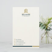 Moderne Immobilien-Schreibwarenpapier Briefpapier (Stehend Vorderseite)