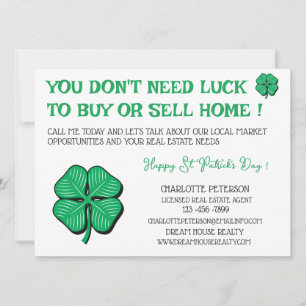 Moderne Immobilien St. Patrick's Day Werbeaktion Karte