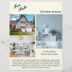 Moderne Immobilienanzeige 2-seitiger Photo-Flyer Flyer