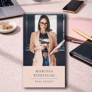 Moderne Immobilienmakler-Foto Blush Visitenkarte