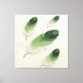 Moderne Impasto Texturierte Grüne Feder Öl Kunst Leinwanddruck (Vorderseite)