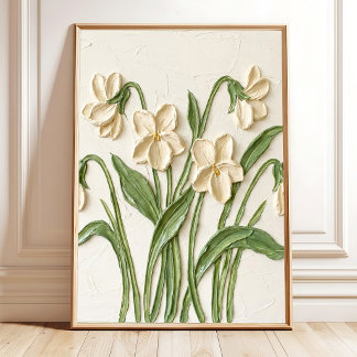 Moderne Impasto-Violett-Wandkunst auf Leinwand Poster