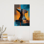 Moderne impressionistische Amboss-Malerei-Handwerk Poster (Küche)